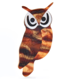 broche hibou bois