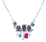 collier hibou original breloques