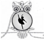 médaillon hibou avec danseuse ombre chinoise