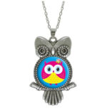 pendentif chouette argent hibou collier