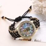 montre laine boheme hibou chouette noir or