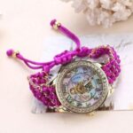 montre hibou tendance bracelet laine coulissant