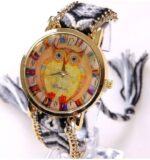 montre bracelet coulissant hibou pas cher
