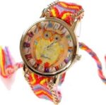 belle montre hibou chouette tressee bracelet coulissant