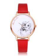 bracelet montre cuir rouge hibou chouette