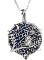 pendentif hibou diffuseur parfum argent