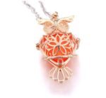 pendentif hibou cage aromathérapie or femme fille