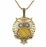 pendentif chouette hibou parfum diffuseur huile or