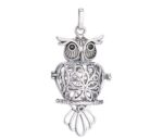 pendentif aromatherapie hibou argent mixte